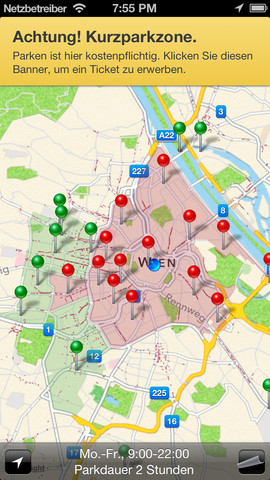 Vorschau Parken Wien – Kurzparkzonen Wien mit SMS Parkticket