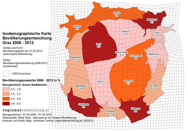 Vorschau Visualisierung der Grazer Bevölkerungsentwicklung