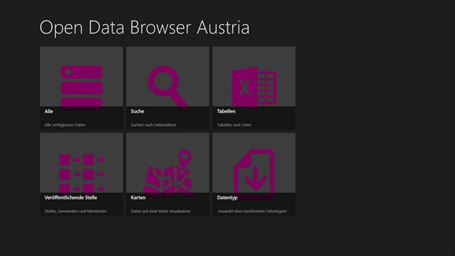 Vorschau Open Data Browser Austria