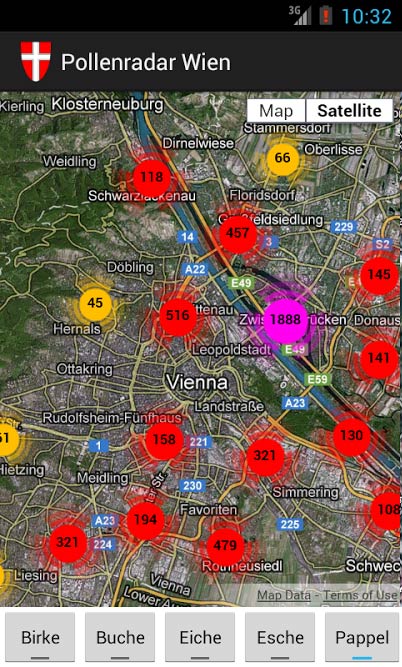 Vorschau Pollenradar Wien