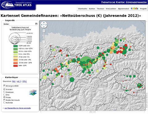 Vorschau Tirol Atlas: Gemeindefinanzen