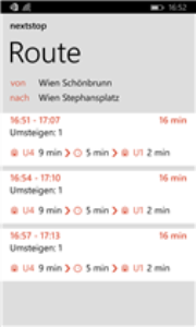 Vorschau Nextstop Wien für Windows Phone