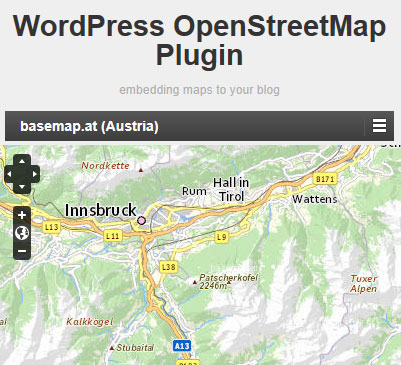 Vorschau WordPress OpenStreetMap Plugin