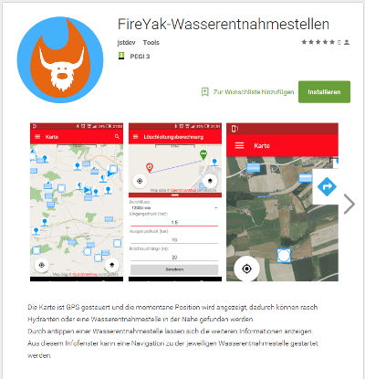 Vorschau FireYak-Wasserentnahmestellen