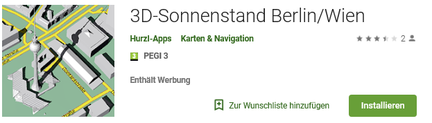 Vorschau 3D-Sonnenstand App