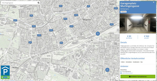 Vorschau parken.AnachB.at – Parkplatzbörse Wien – Einen Parkplatz in Wien mieten