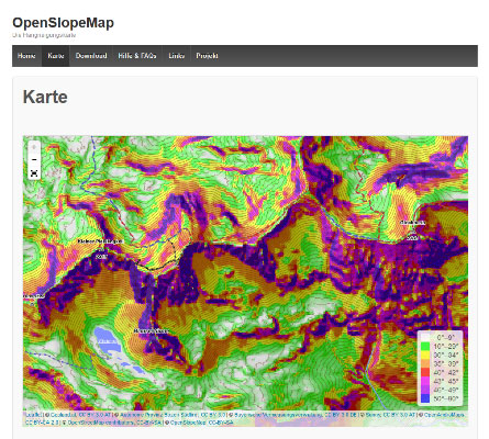 Vorschau OpenSlopeMap – Die Hangneigungskarte