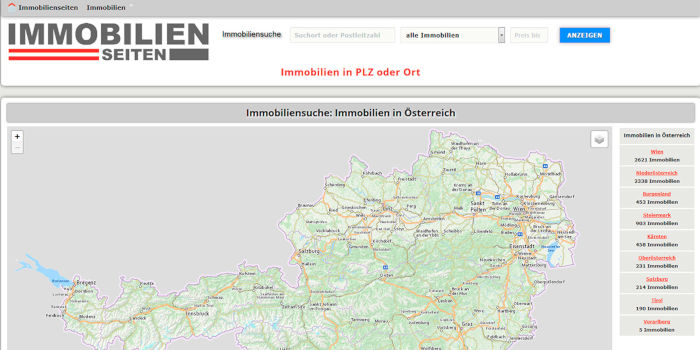 Vorschau Immobilienseiten Österreich