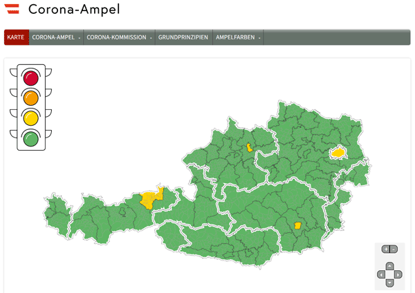 Vorschau Corona-Ampel (Risiko-Warnstufen System) Visualisierung