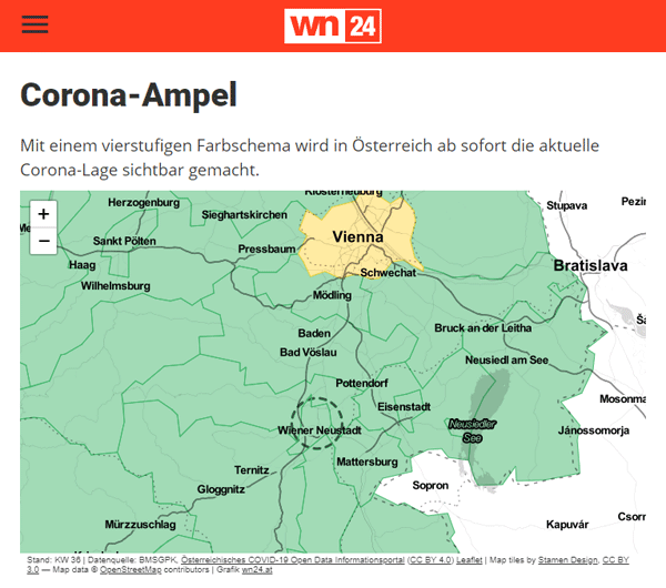 Vorschau Corona-Ampel Region Wiener Neustadt