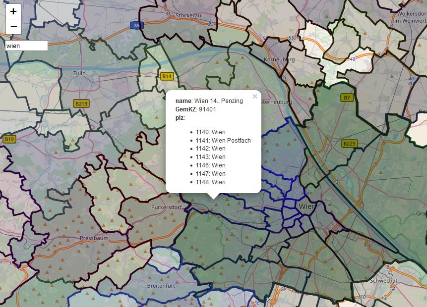 Vorschau Telefonvorwahlen und Postleitzahlen