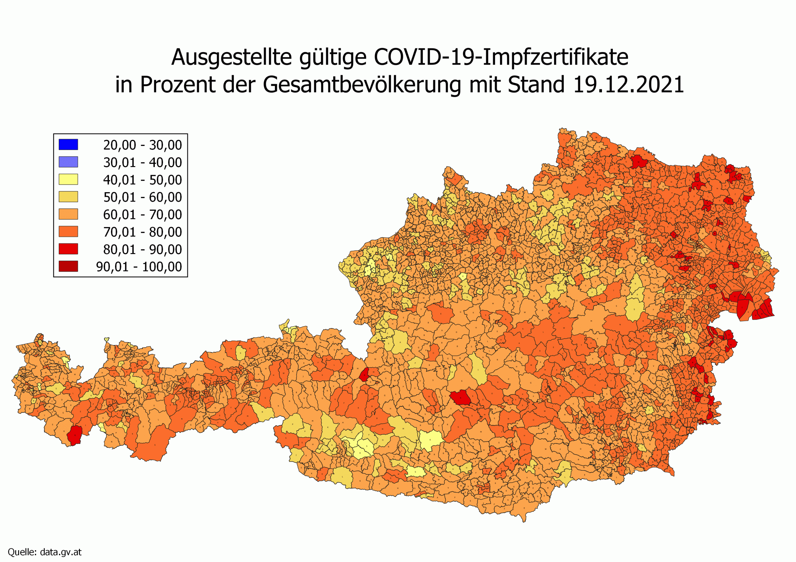 Vorschau Gültige Impfzertifikate nach Gemeinden